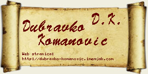 Dubravko Komanović vizit kartica